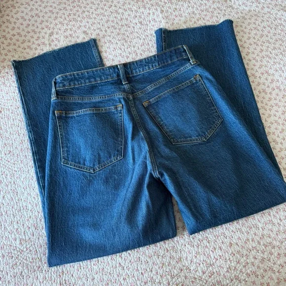 Abercrombie & Fitch Curve Love The ‘90s Relaxed High Rise Jeans Dark Wash Blue - Picture 4 of 6